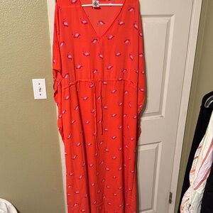 Agnes & Dora Swim Coverup W/ Flamingo Print